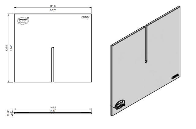 rattleware Snap Bin Diagonal Divider 5", Frosted, PC