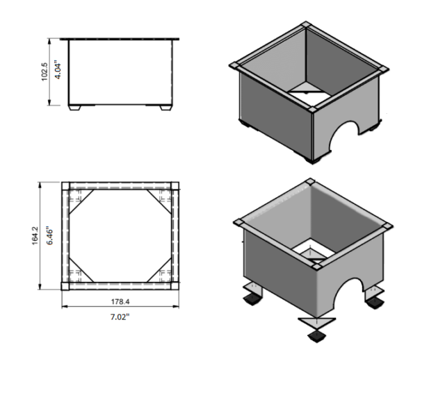 rattleware Pitcher Rinser Holder, Square Stainless Steel, 7.02"x4.04"x6.46"