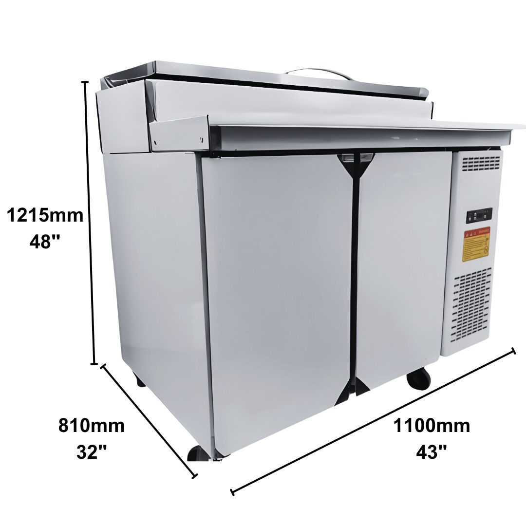 Quality Industries 48" Stainless Steel Prep Table with Pan Storage and Cutting Board - Image 5