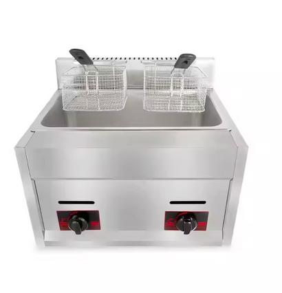 Quality Industries Tabletop LPG Double Fryer - Two 6L Tanks - Image 3