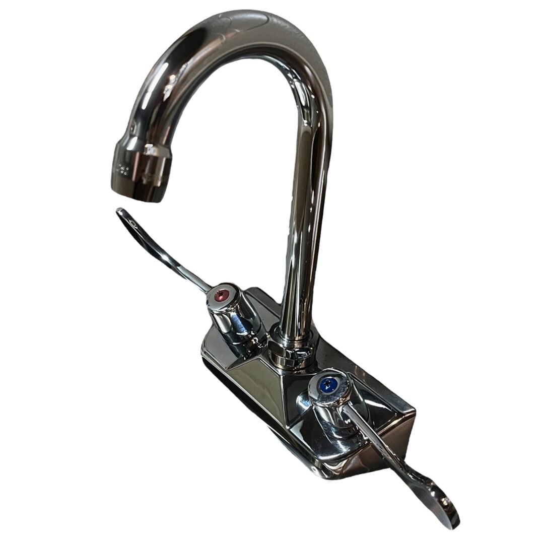 Quality Industries Wing Handle Faucet - Stainless Steel, 11.75x5x10 in, Hot/Cold Indicators - Image 2