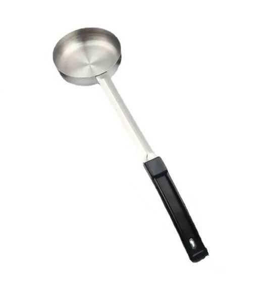 rattleware 6oz Serving Ladle, Stainless Steel, Black Handle