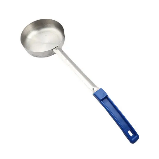 rattleware 8oz Serving Ladle, Stainless Steel, Blue Handle
