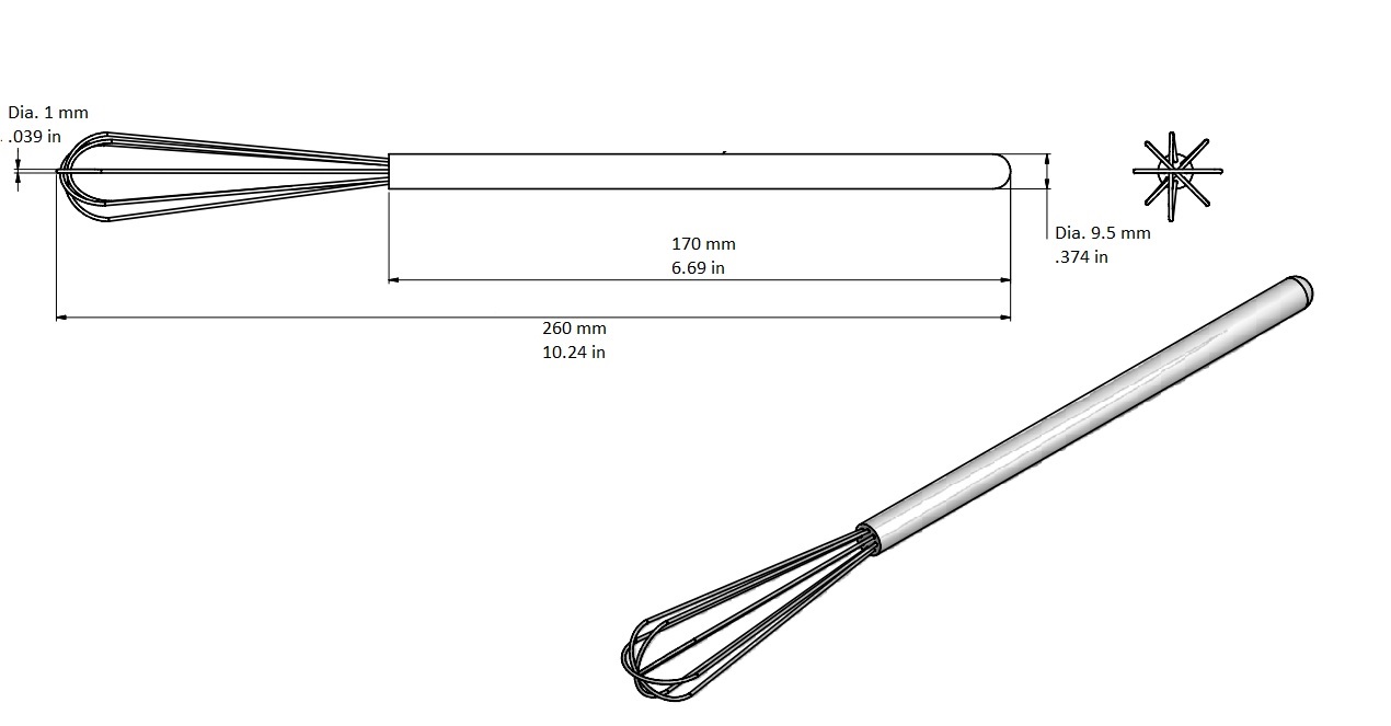 10.25" Round Whisk, Stainless Steel, Purple Sleeve - Image 3