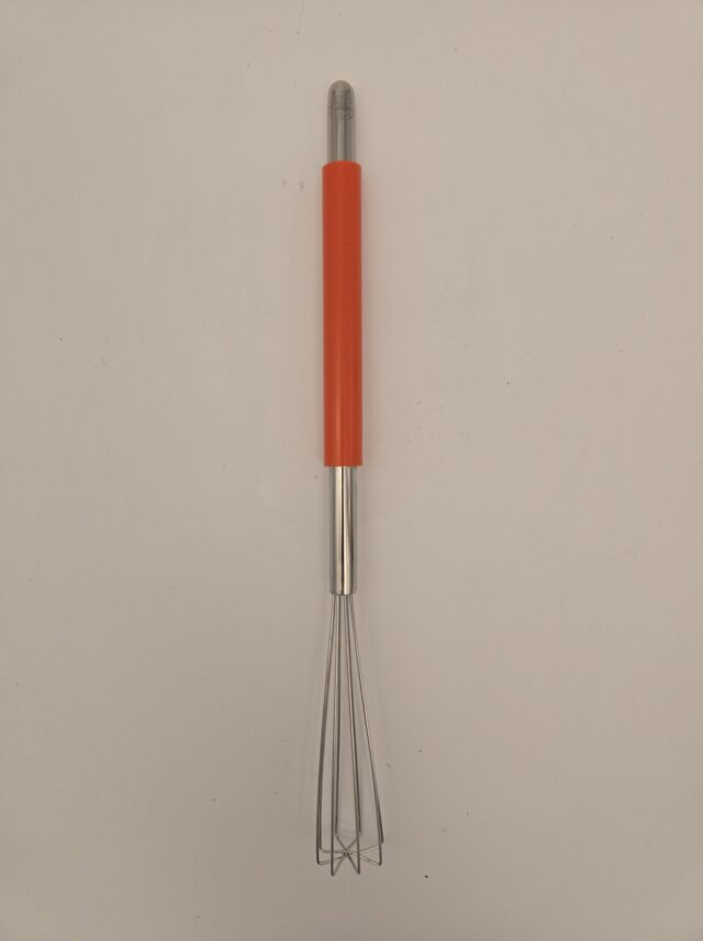 10.25" Triangle Whisk, Stainless Steel, Orange Sleeve