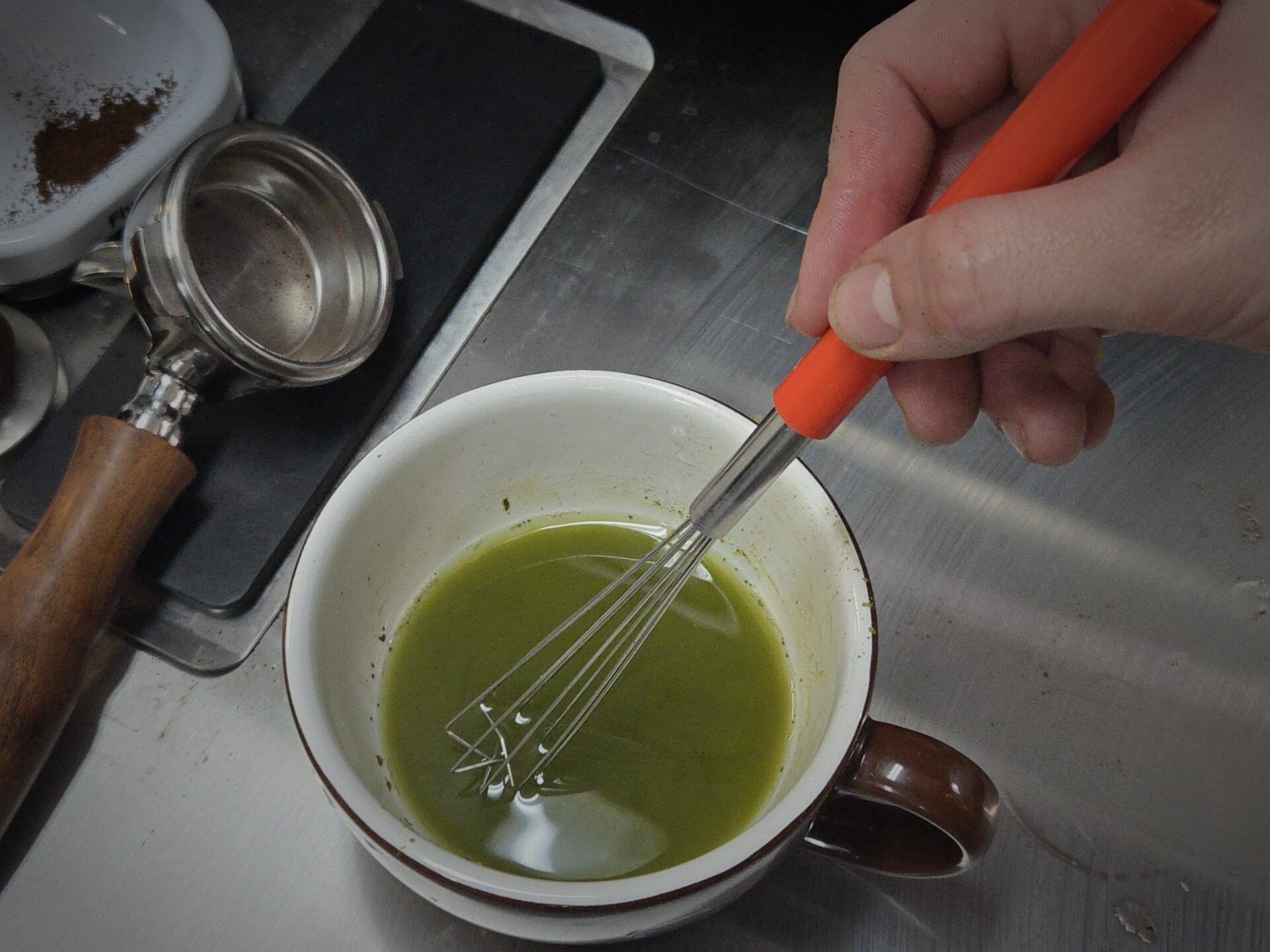 10.25" Triangle Whisk, Stainless Steel, Orange Sleeve - Image 2