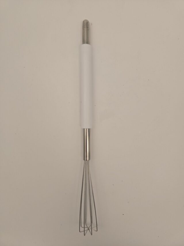 10.25" Triangle Whisk, Stainless Steel, White Sleeve