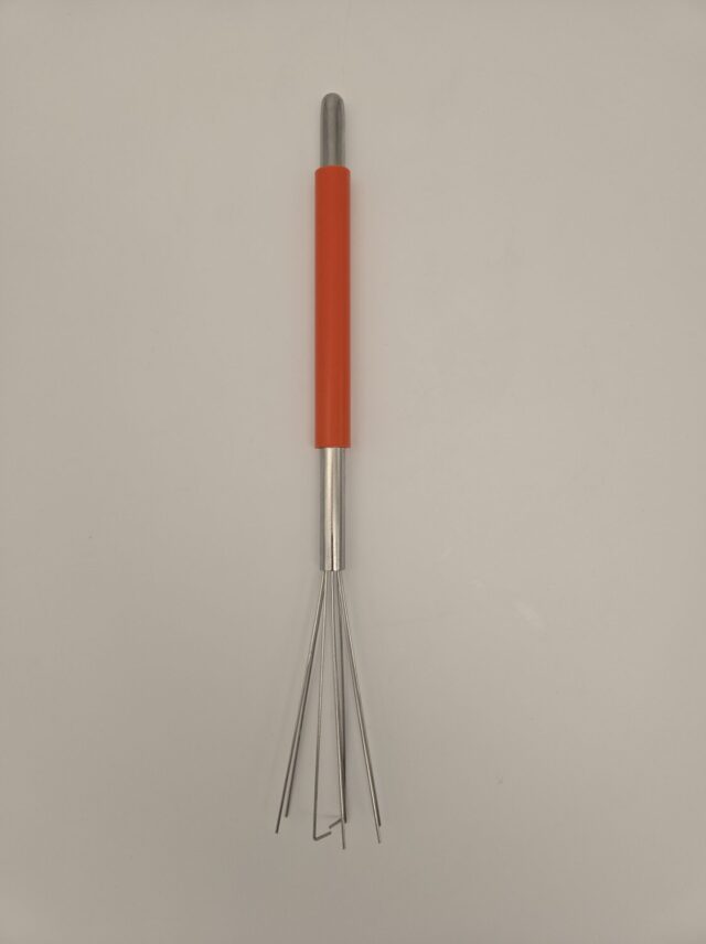 Portafilter Distribution Whisk, Stainless Steel, Orange Sleeve