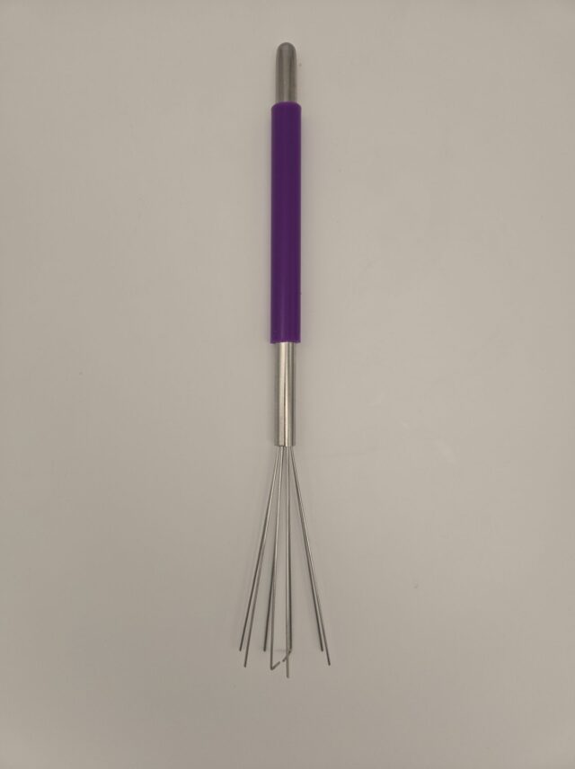 Portafilter Distribution Whisk, Stainless Steel, Purple Sleeve