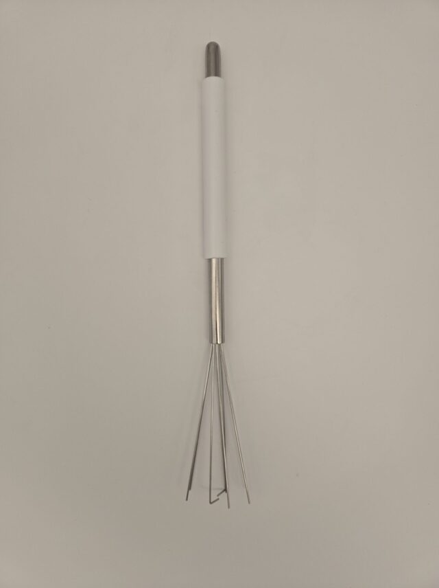 Portafilter Distribution Whisk, Stainless Steel, White Sleeve