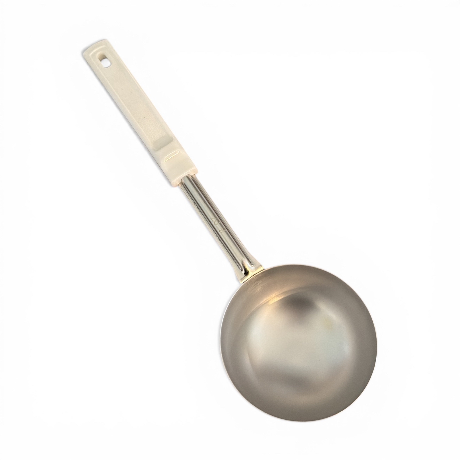 rattleware 6oz Scoop, Stainless Steel, White Handle